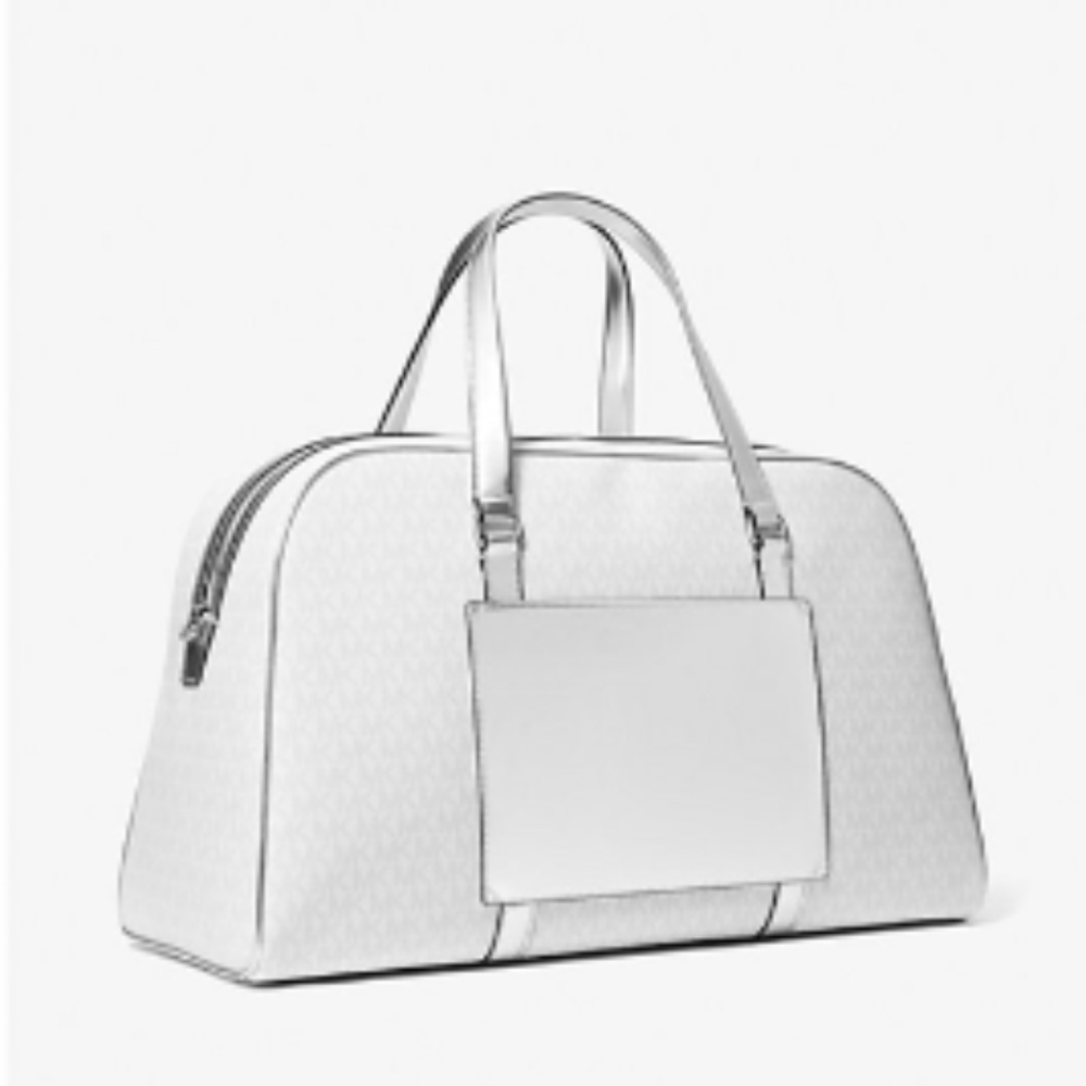 Jet Set Travel Extra-Large Striped Metallic Signature Logo Weekender Bag - Picture 4 of 8